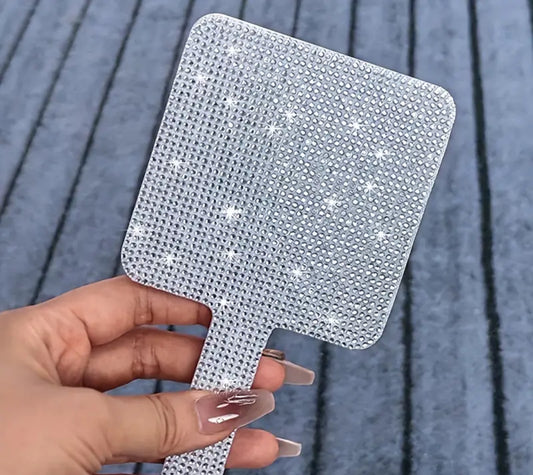 Rhinestone handheld mirror