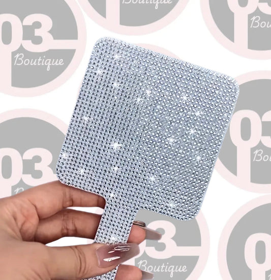 Rhinestone handheld mirror