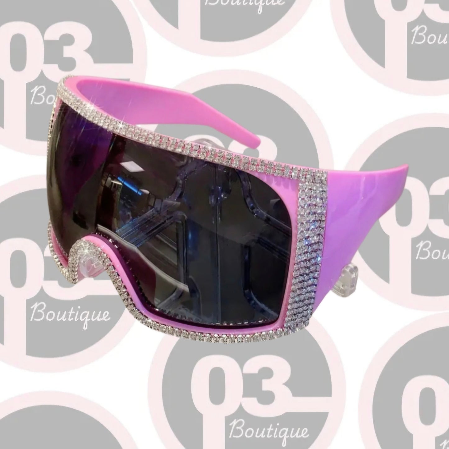 Rhinestone safety glasses -Pink