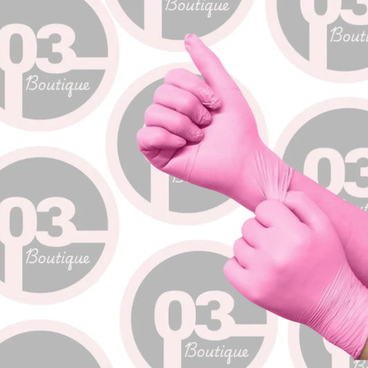 Disposable pink gloves - 50pce