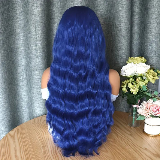 Royal blue wavy wig